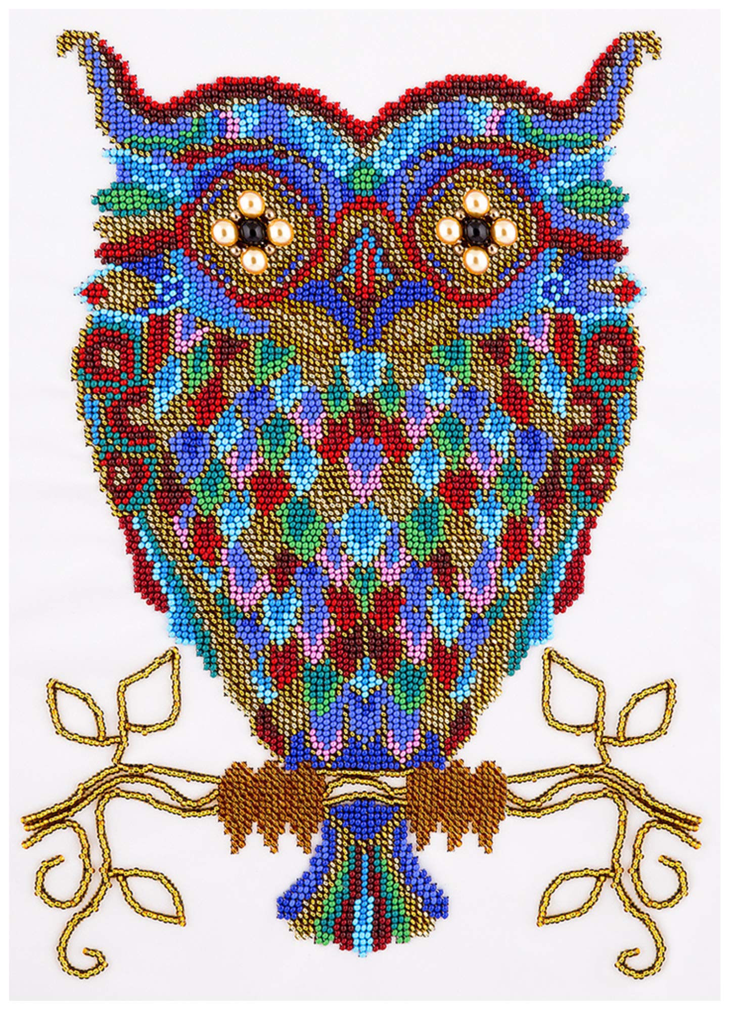 PANNA Beaded Embroidery Kit, Cotton, Multicoloured, 23x32cm