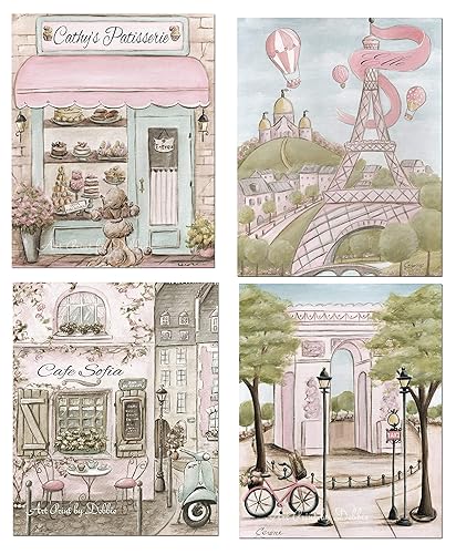 Paris Bedroom Decor Vintage Paris Set Of 4 Shabby Chic Personalized French Nursery Decor 6 Sizes 5x7 To 24x36
