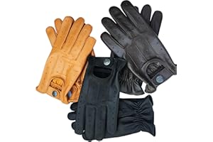 Prime Sports Men's Classic Genuine Soft Unlined Leather Driving Gloves D-7012
