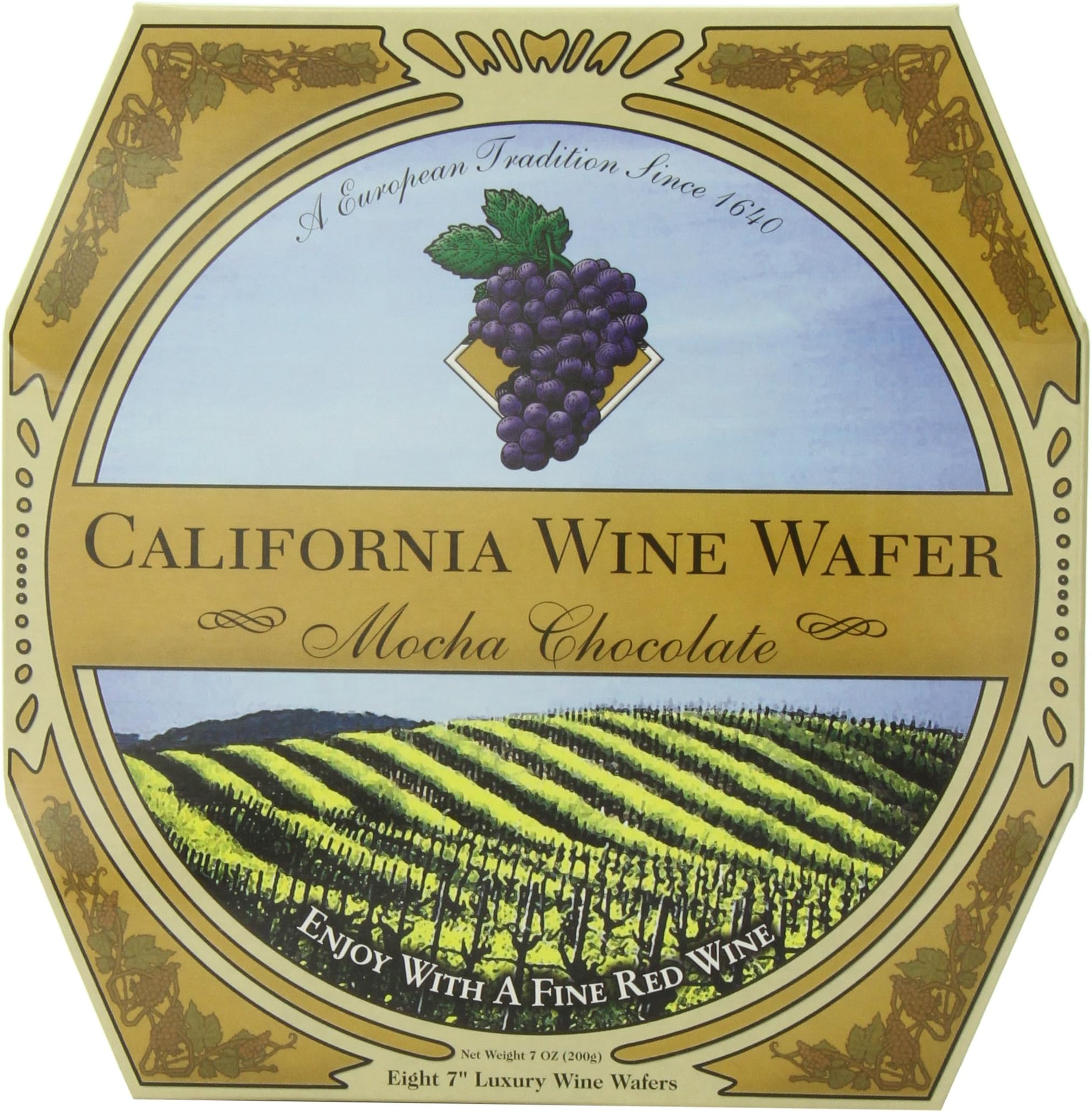 California Wine Wafer, Mocha Chocolate, 7-Ounce Boxes (Pack of 3)