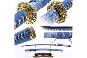 Eroton Real Katana Sword Sharp - Japanese Samurai Swords are a Unique Gift for Men - Full Tang High Carbon Steel Sword Blade Makes a Memorable for Martial Arts Enthusiasts or Sword Collectors