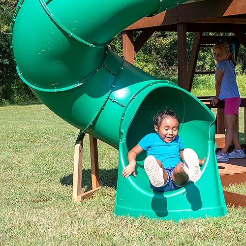 Backyard Discovery Tall Spiral Tube Slide Left Exit, Green