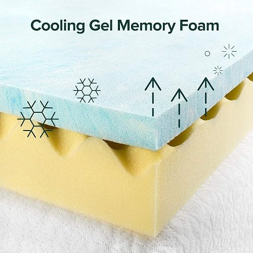 zinus 1.5 inch swirl gel memory foam air flow topper