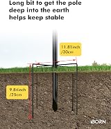 iBorn Bird Feeder Hanging Station 87Inch Heavy Duty Pole with 4 Hooks view 7