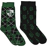 Harry Potter 2 Pack Slytherin House Mens Crew Socks