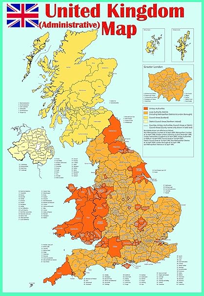 Ukposters And Leathers Carte Administrative Du Royaume Uni Plastifiee Amazon Fr Cuisine Maison