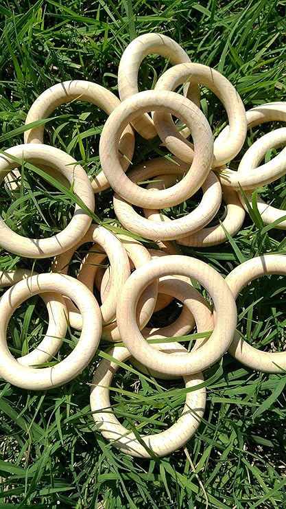 Amazon Com Unfinished Solid Wooden Rings For Cratfs Bulk Dia
