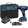 BOSCH 18V Compact 1/2" Drill/Driver Kit with (2) 1.5 Ah Slim Pack Batteries GSR18V-190B22