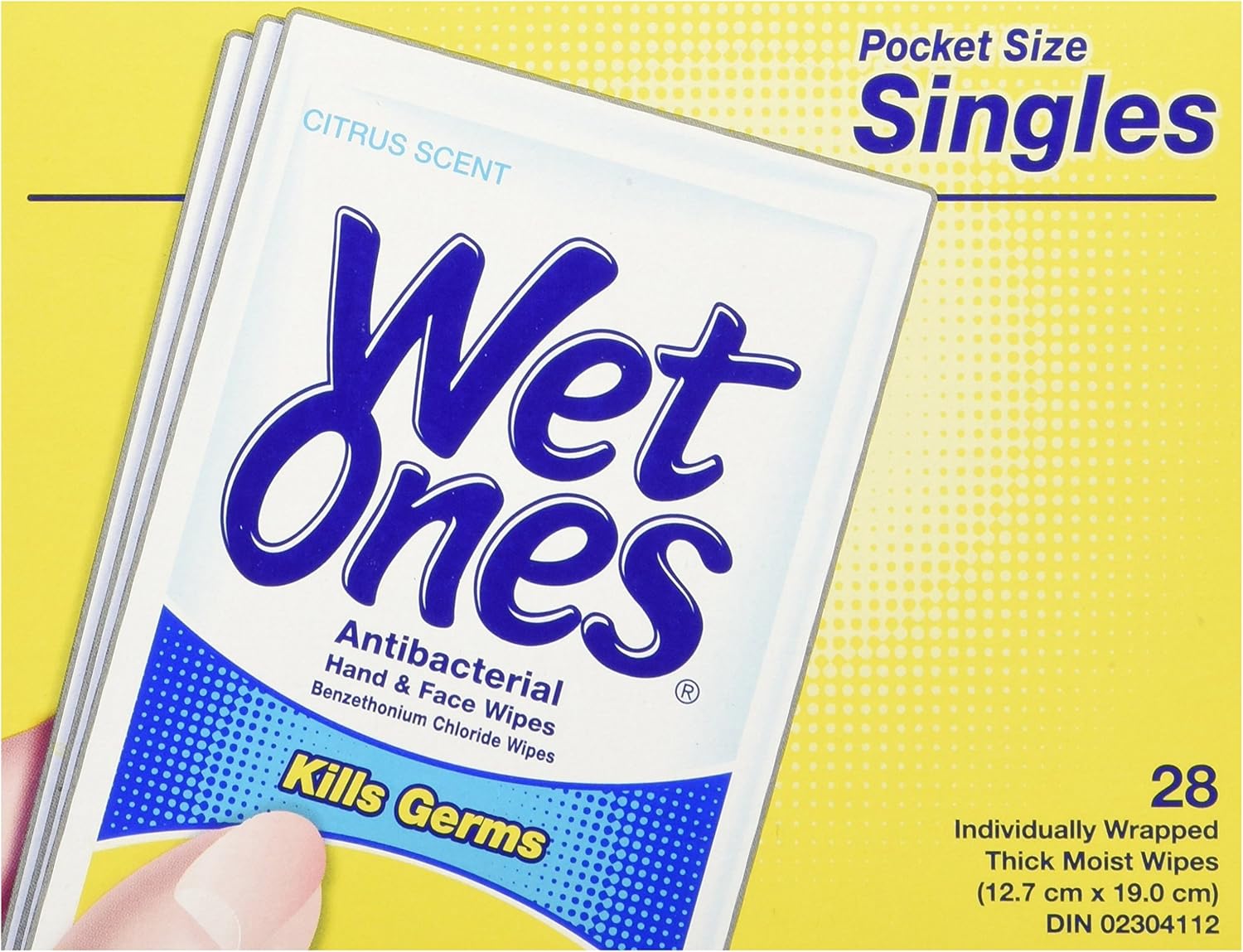 Wet Ones Antibacterial Hand Wipes, Citrus Scent, 28 Individually