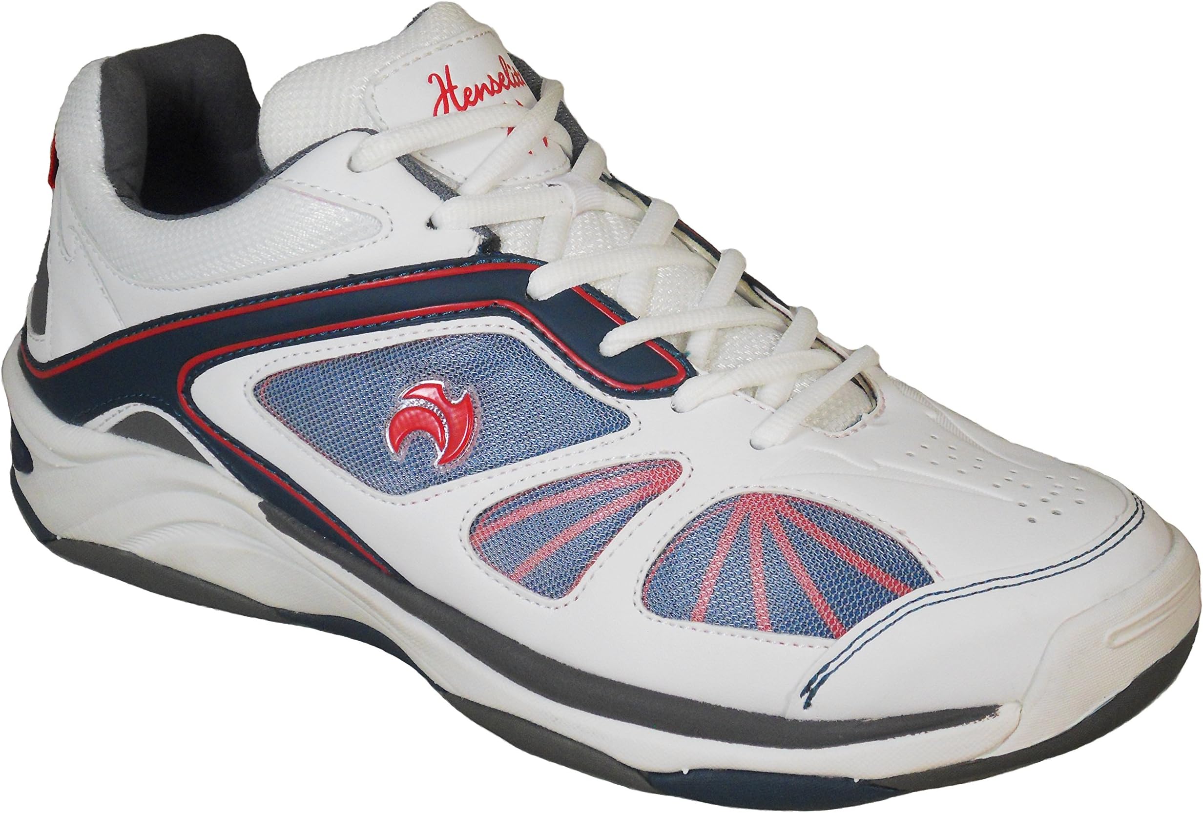 Henselite Mens Tiger Sports 42 Quality Lawn Bowls Shoes White/Maroon