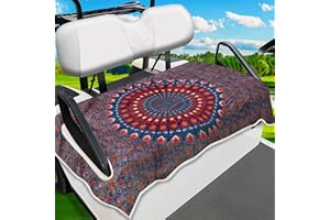 ENYORSEL Golf Cart Seat Covers, Unique Golf Cart Seat Towel Blanket, Keeps Your Seat Cool and Clean on Hot Days, 100% Microfiber, Fits All EZGO, Yamaha, Club Cars and More 2 Seater Golf Cart, 51x31