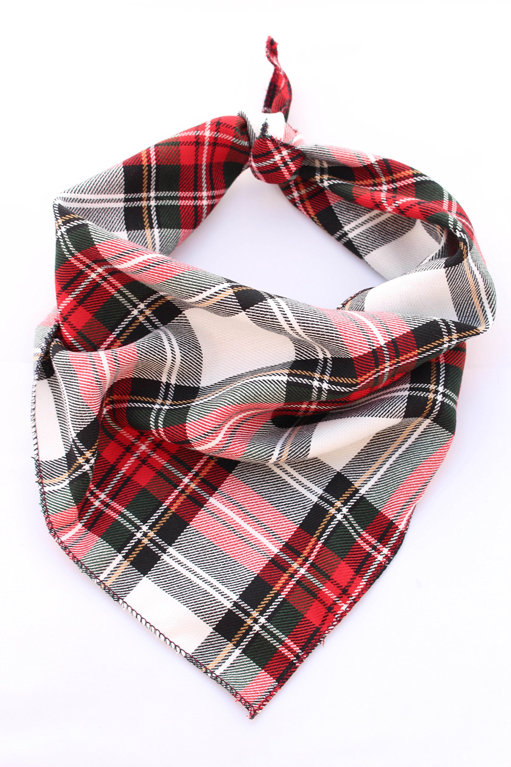 Pet Pooch Boutique Alfies Plaid Bandana for Dog, Small/Medium, Red