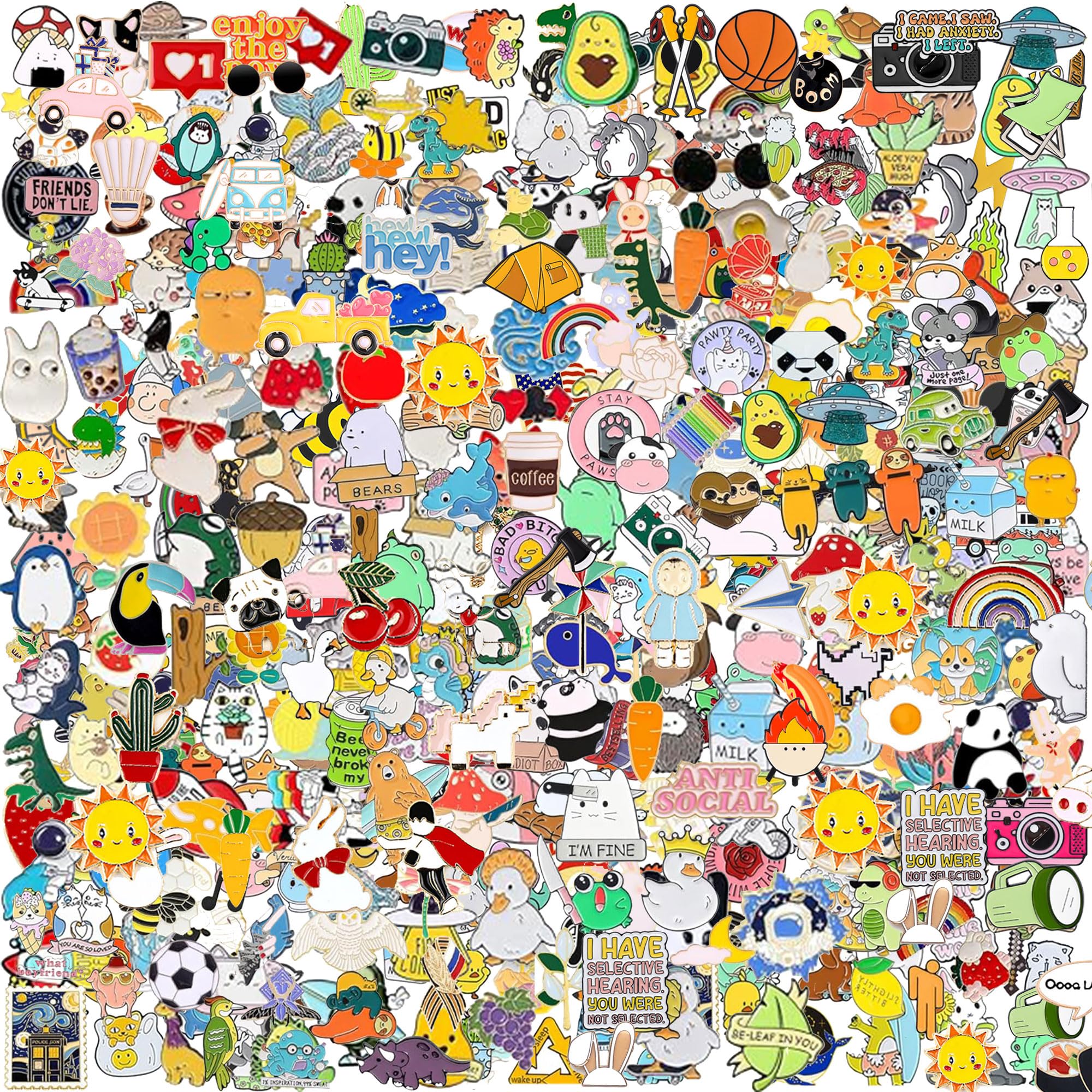 50pcs Cute Pins Set Funny Pins for Backpack Brooch Badges (Style Random）Display Cartoon