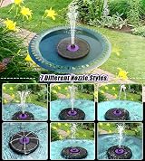 SZMP Solar Fountain with Glass Panel 7 Nozzles 3.5W Bird Bath Pump view 3
