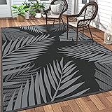 GENIMO Outdoor Rug 9' x 12' Waterproof for Patios Clearance, Reversible Outdoor Plastic Straw Camping Rug Carpet, Large Area 