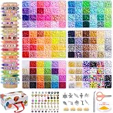 Ilootm Friendship Bracelet Making Kit, 16800pcs Beads for Jewelry Making, 96 Colors Polymer Clay Beads &amp; 24 Colors Glass Seed Beads, 400 Letter Beads, DIY Crafts Gifts for Girls &amp; Adults