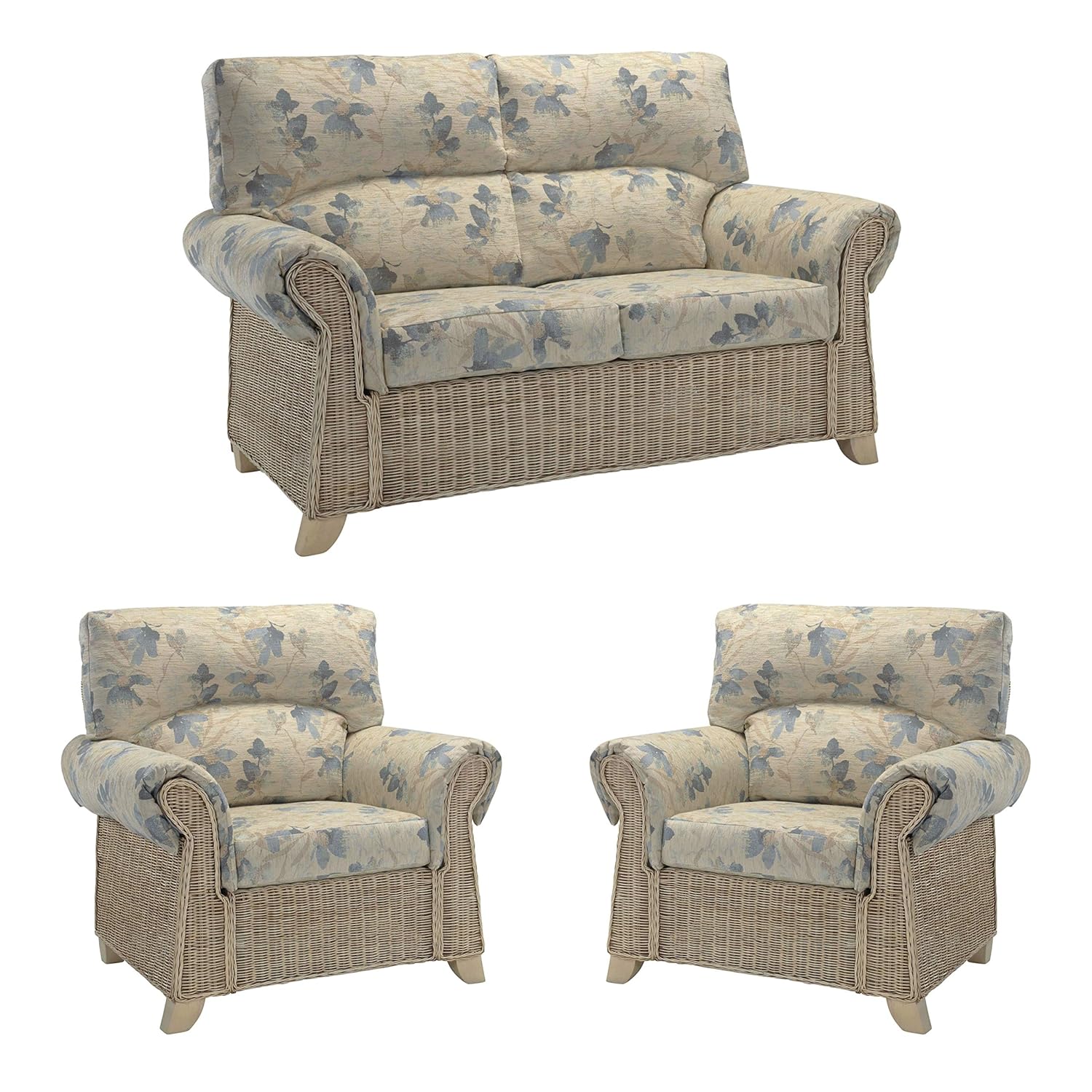 Desser Clifton Rattan Conservatory Furniture Set 2 Seater Sofa & 2X Armchairs Luxury Indoor