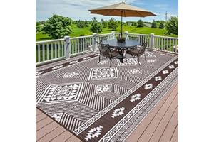 HiiARug Outdoor Rug for Patios Clearance 8'x10' Outdoor Plastic Straw Rug Waterproof Patio Camping Rug Reversible RV Mat Outdoor Area Rugs for Outside RV, Patio, Backyard, Deck, Camping