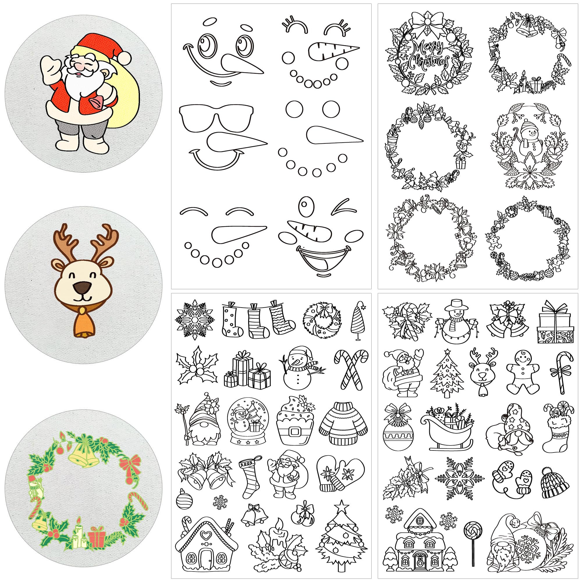 Photo 1 of Water Soluble Stabilizer for Embroidery - CRASHOT 4 Sheets Christmas Stick and Stitch Embroider Paper Wash Away, 57 Pcs Winter Snowmen Wreath Embroidery Patterns, Suprise Hand Sewing Lover