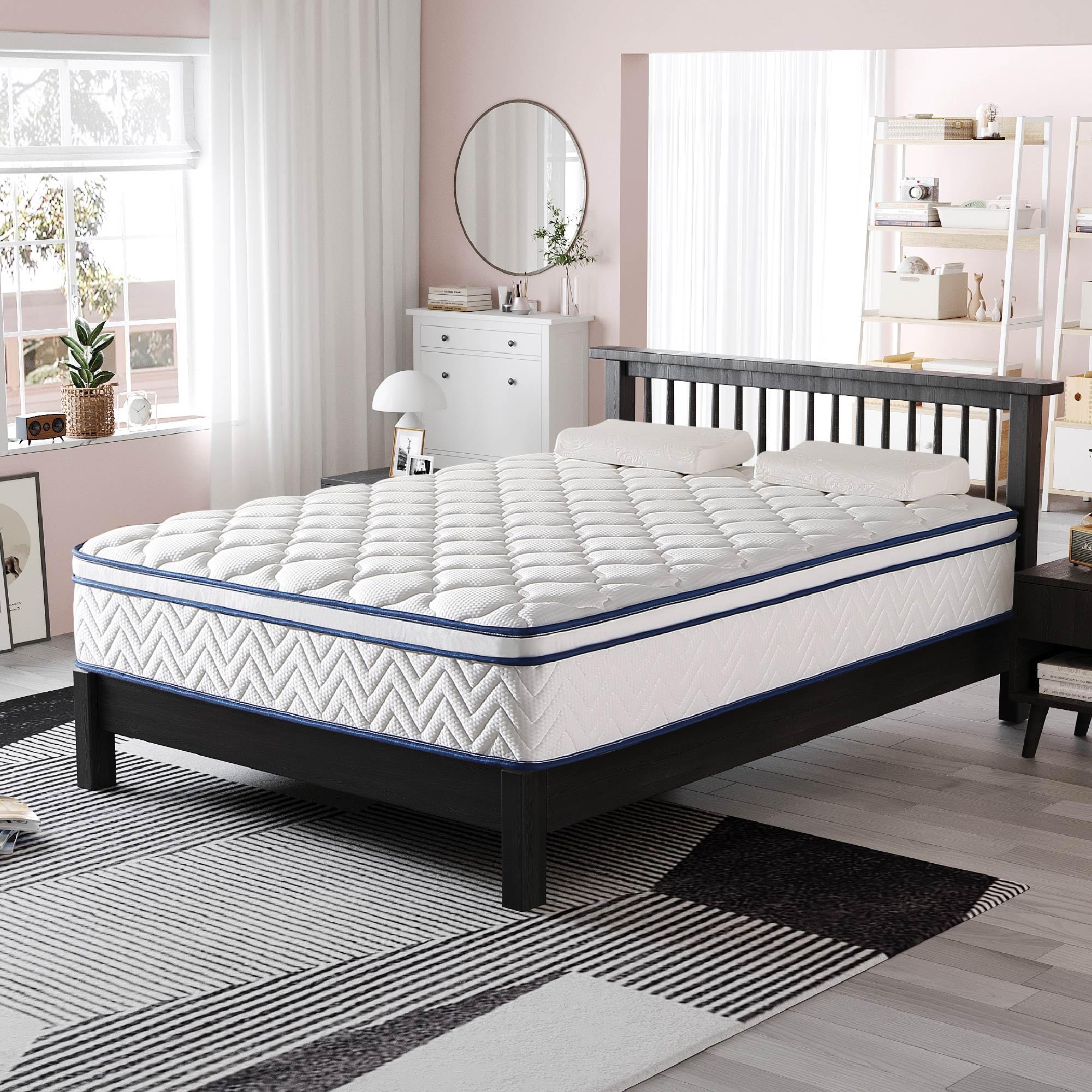 Photo 1 of FSNSTSM 14 Inch Full Hybrid Mattress in a Box - Gel Memory Foam & Pocket Springs for Pressure Relief & Cooling Support, CertiPUR-US Certified, Fiberglass-Free (54x75 Inches)