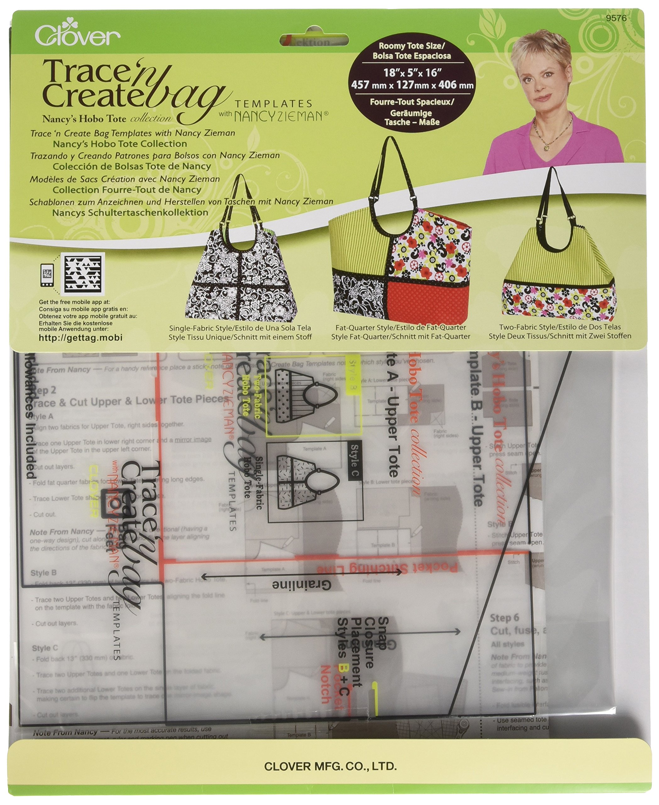 Clover Hobo Tote Bag Template