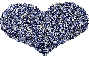 MAIBAOTA Natural Blue Sodalite Crystal Chips Bulk Small Tumbled Stones Crushed Crystal Quartz Pieces Decorative Stones for Vase Filler, Bottles, Crafts