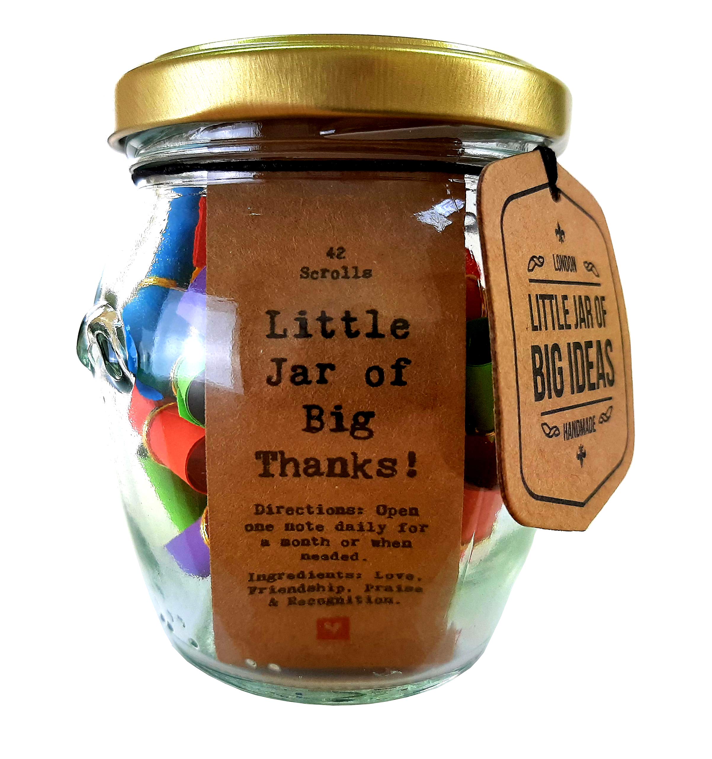 Little Jar of Big Thanks – Thoughtful Gift - Unique Present - Artisan Handcrafted Gift (Standard)