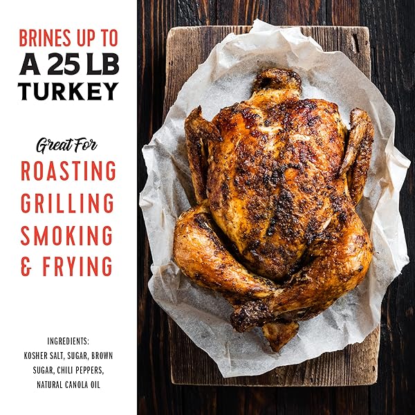 FIRE & FLAVOR SWEET HEAT TURKEY BRINE KIT – SEASONINGS FOR ROASTING, GRILLING, SMOKING, AND FRYING TURKEYS – INCLUDES BRINING BAG