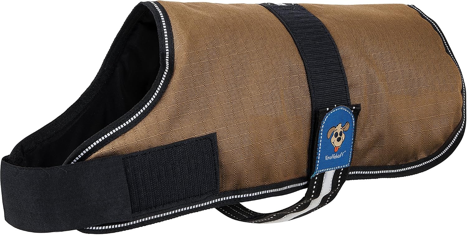Knuffelwuff Functional Textile Reflective Dog Collar, 35 cm, Brown, 35cm
