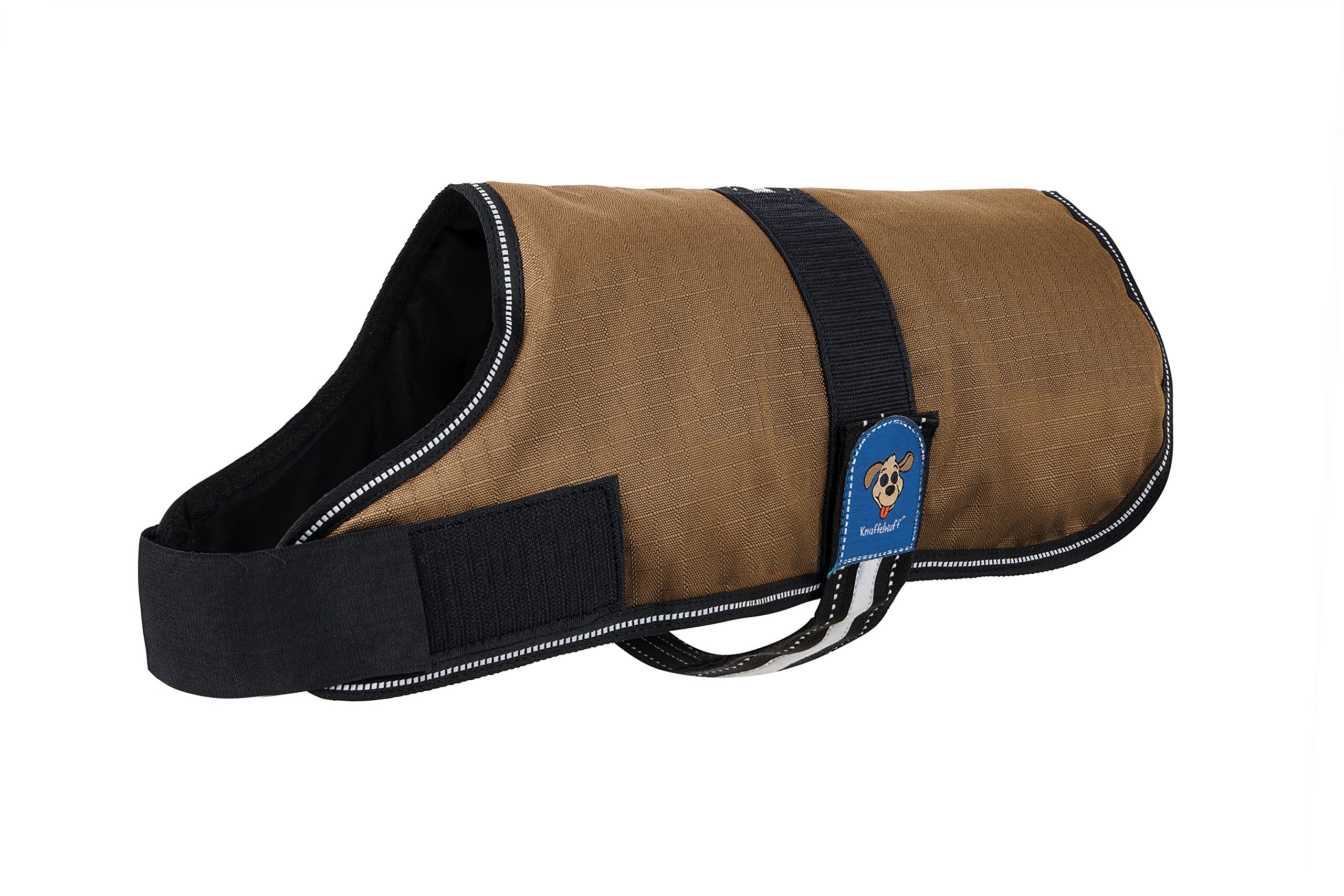 Knuffelwuff Functional Textile Reflective Dog Collar, 35 cm, Brown