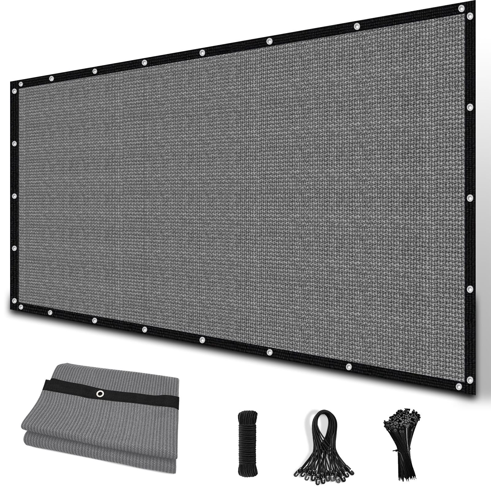 Amagenix 90% Sun Shade Cloth with Grommets, 6' x 12' Pergola Replacement Shade Cover Canopy Privacy Screen for Outdoor Patio Garden, Gray (We Customized) Image