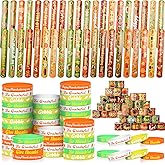 Wettarn 144 Pcs Thanksgiving Slap Bracelets and Silicone Wristbands Bulk Includes 72 Pcs Snap Bracelets and 72 Rubber Bracelet Fall Party Favors Autumn Slap Bands for Classroom Prize