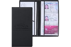 Shering Car Registration and Insurance Holder, Vehicle Card Document Magnetic Closure Glove Box Organizer, Car Accessories for Essential Info, Driver License Cards