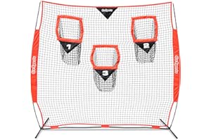GoSports Football Throwing Net - 8 x 8 ft or 6 x 6 ft Nets - Choose Black or Red