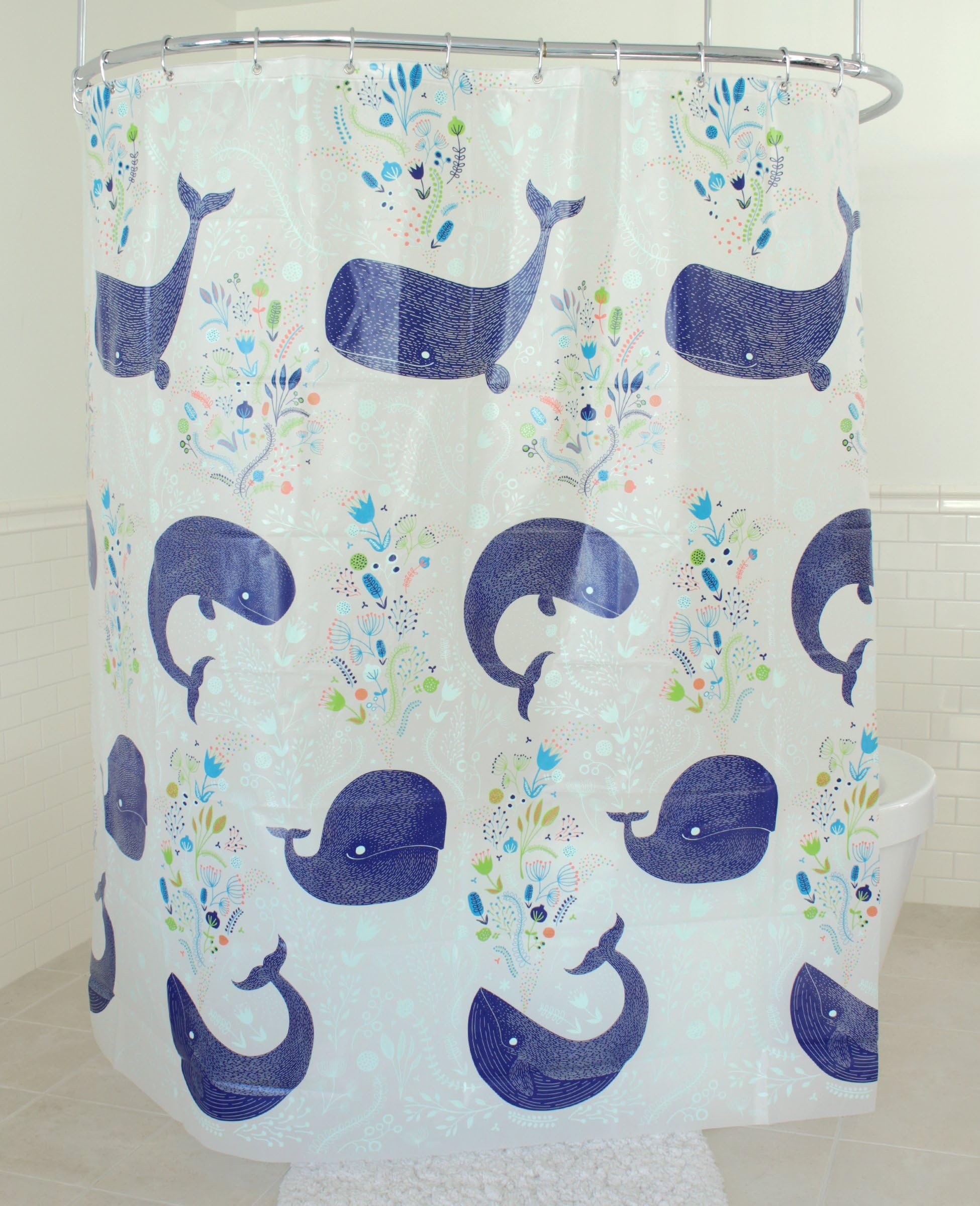Splash HomeBaleen PEVA 4G Premium Plastic Shower Liner, Lightweight Shower Curtain Liner with 12 Rustproof Metal Grommet Holes 70” x 72” Heavy Duty Waterproof Shower Curtains for Bathroom, Aqua