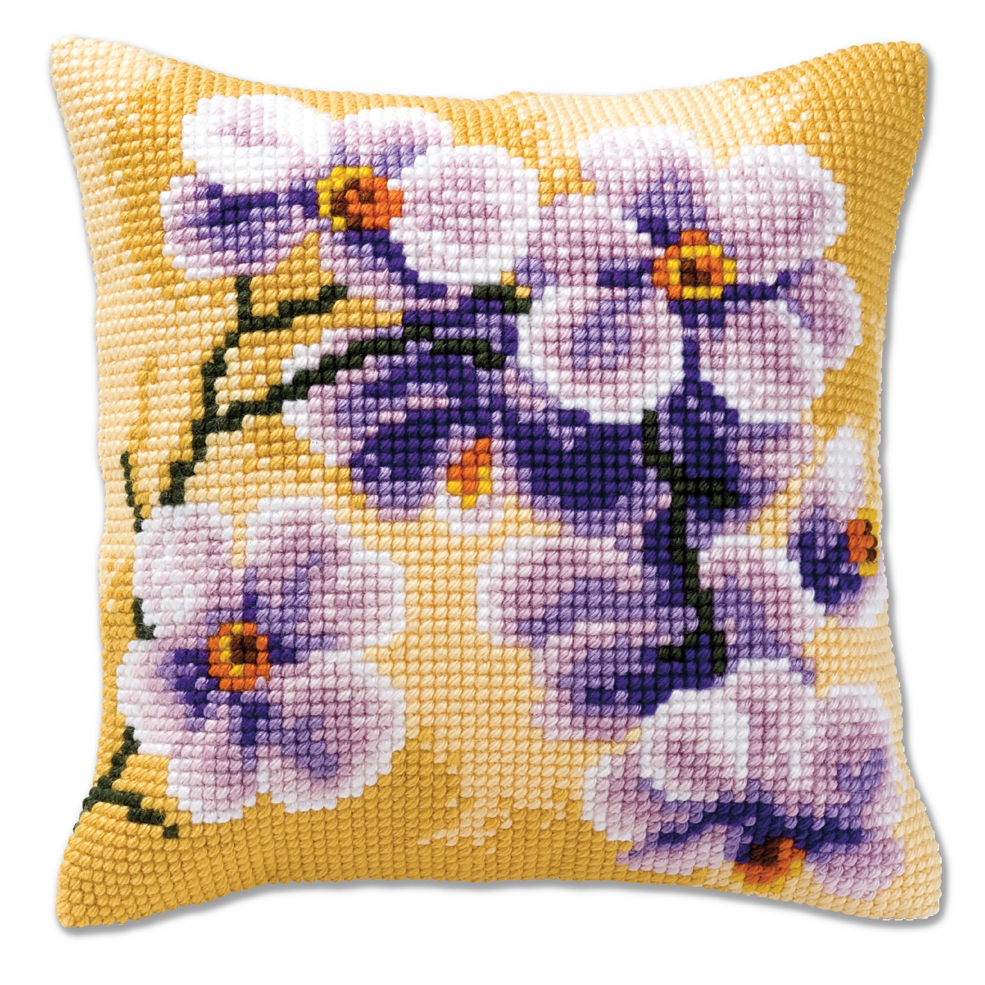 Vervaco Orchid 1 Cross Stitch Cushion, Multi-Colour