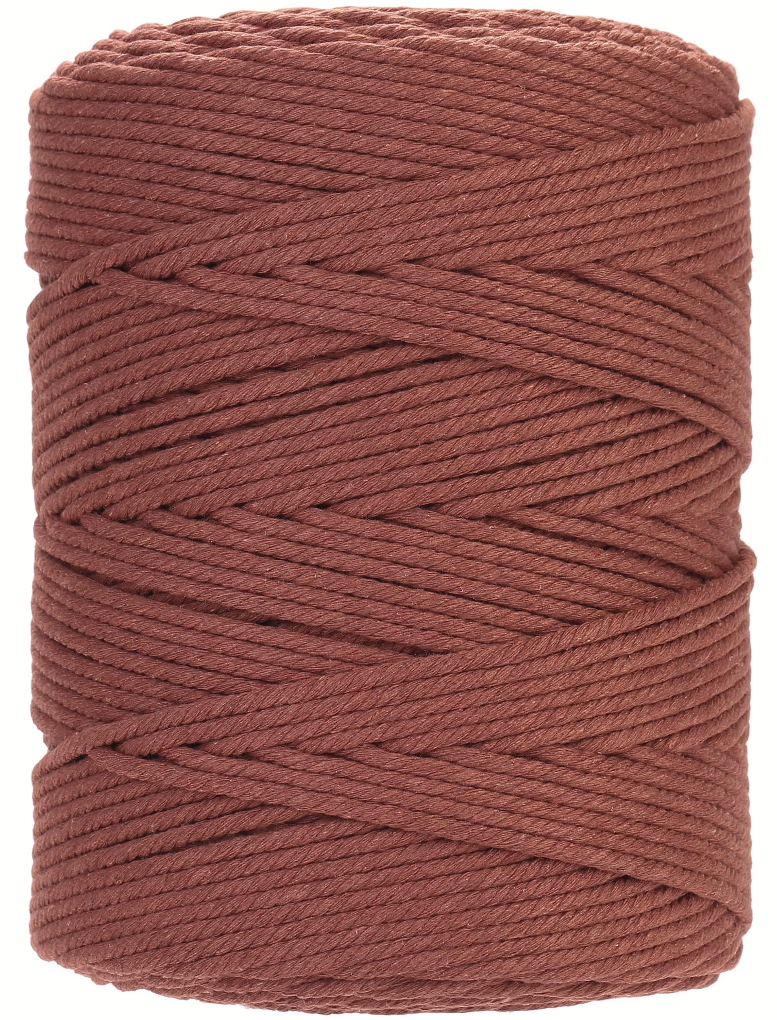 GOHOF Premium Cotton Macrame Rope, 4mm x 300m, 4 Strand Twisted, Rust Red