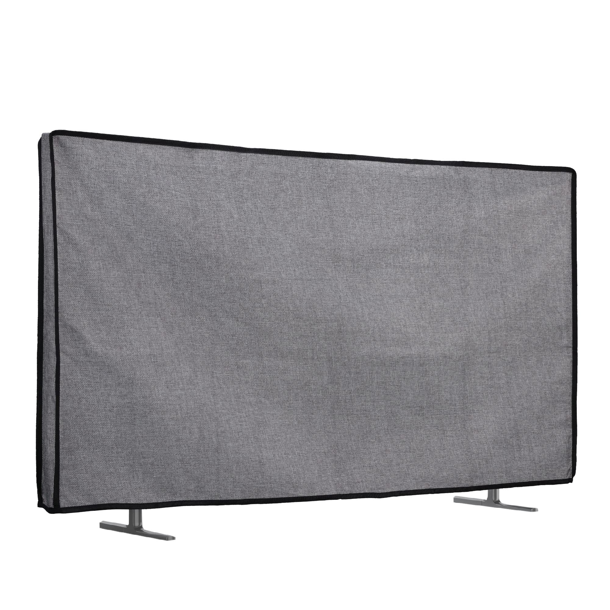 kwmobile 75" TV Cover - Linen Dust Protector - Dark Grey