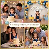 SHATCHI Birthday Number 5 Candle Blue Cake Topper Milestone Birthday Decor view 7