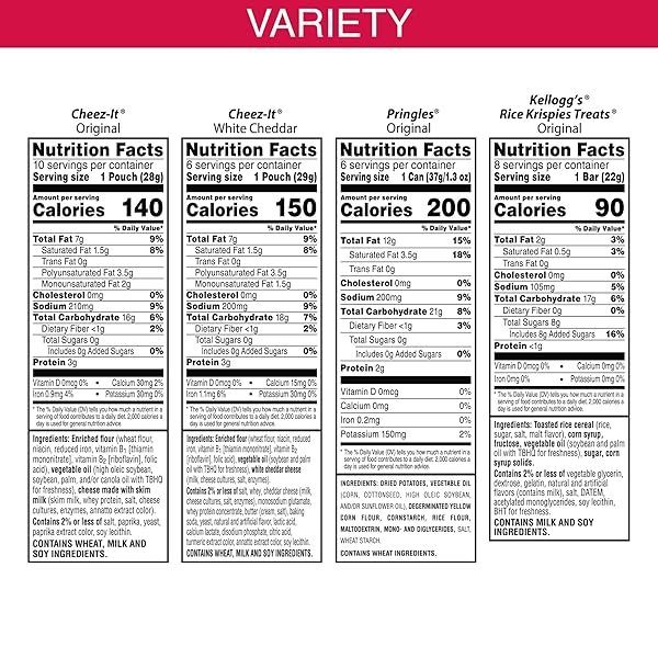 KELLOGG’S CHEEZ-IT, PRINGLES & RICE KRISPIES TREATS SNACKS MEGA VARIETY PACK, 30.1OZ BOX (30 COUNT)