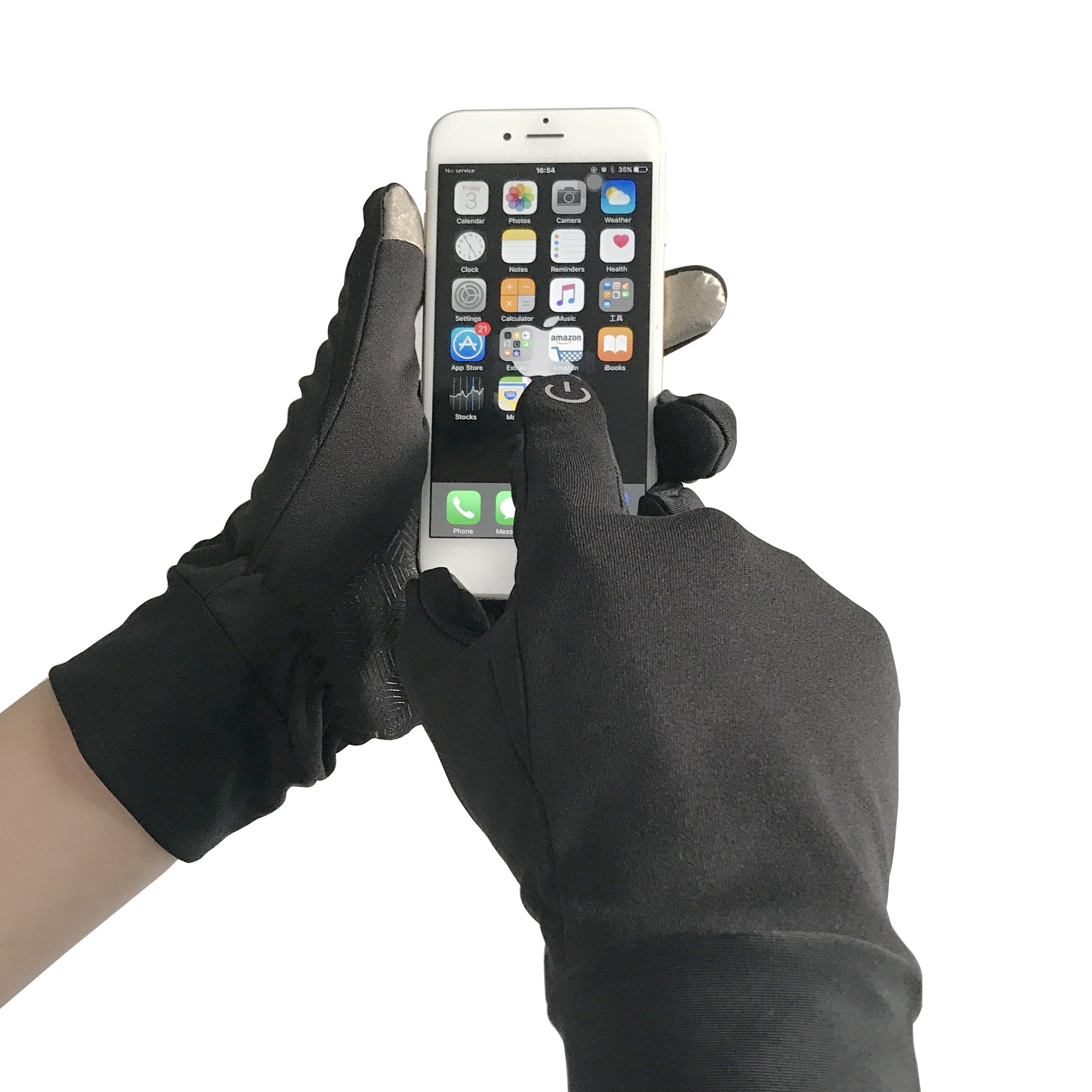 Black Sport Gloves,Touch Screen Gloves,Winter Warm Smart Texting Gloves for Men and Women,Keep Convenient and Lighter for Running, Cycling (M)