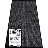 Front Door Mat Indoor Outdoor Entrance, 36" x 72" All-Season Heavy Duty Waterproof Doormat, Non-Slip Absorbent Entryway Mat, Easy to Clean, Low Profile Commercial Floor Mat for Indoor Outdoor