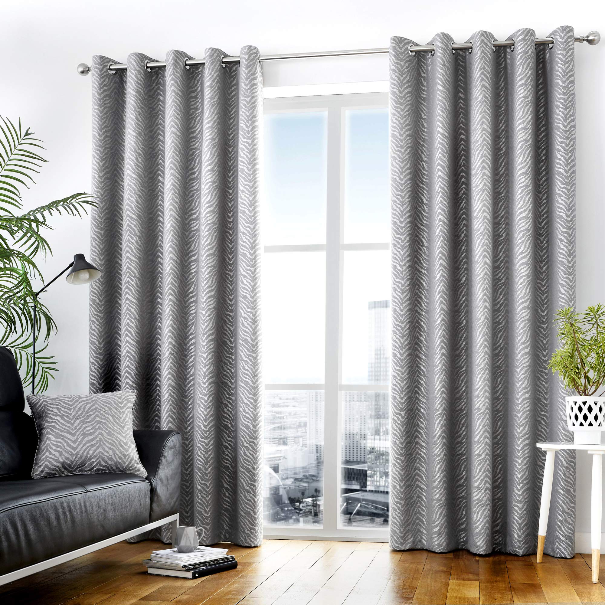 Curtina - Africa - Curtains, 168 x 137cm, Graphite