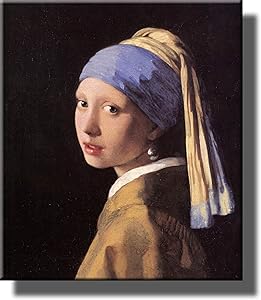 The Girl with a Pearl Earring by Johannes Vermeer Picture on Stretched Canvas, Wall Art Decor Ready to Hang!.