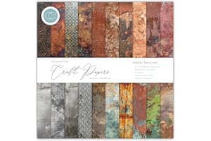 Craft Consortium Double-Sided Paper Pad 12"X12" 30/Pkg-Metal Textures, 20 Designs, Multi