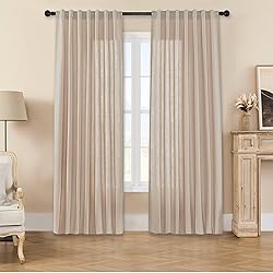 Joydeco Linen Curtains for Living Room,Light