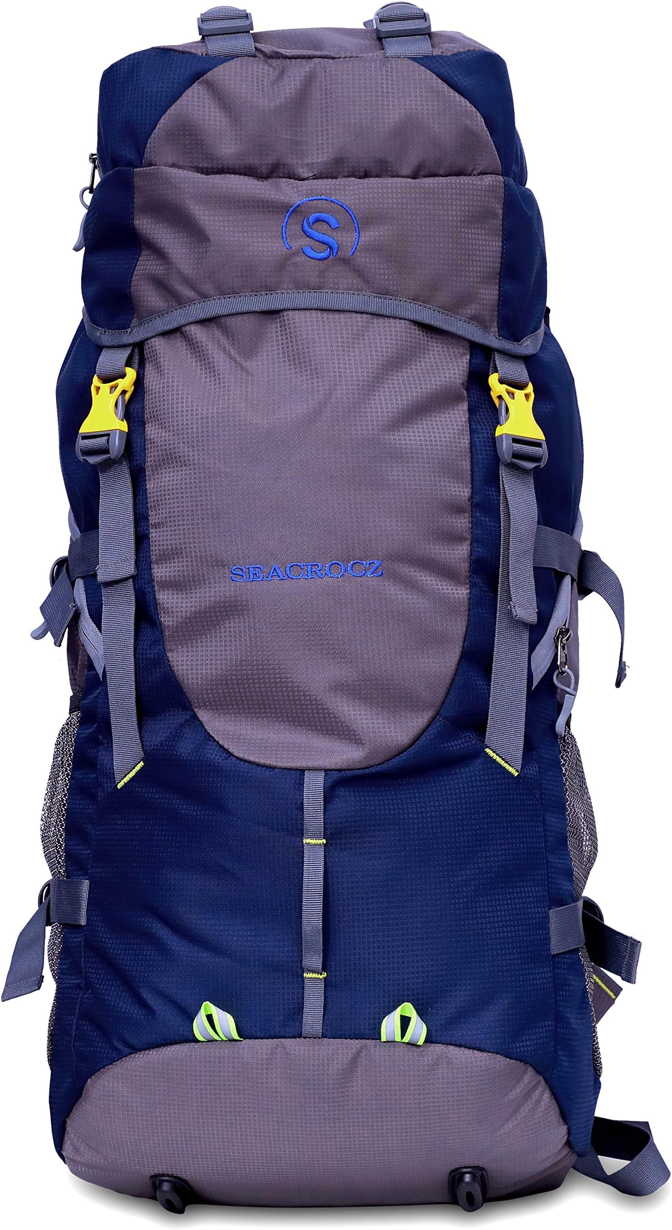 60L Rucksack Hiking Trekking Camping Travel Backpack Outdoor Sport Rucksack Bag for Men and Women with Laptop Compartment 1 Year Warranty TB001 (Navyblue with Grey)