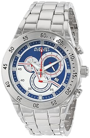 August Steiner Mens AS8083SS Swiss Quartz Chronograph Silver-tone Bracelet Watch