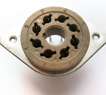 8 Pin Vacuum Tube Socket Gold Plated Ceramic With Bracket