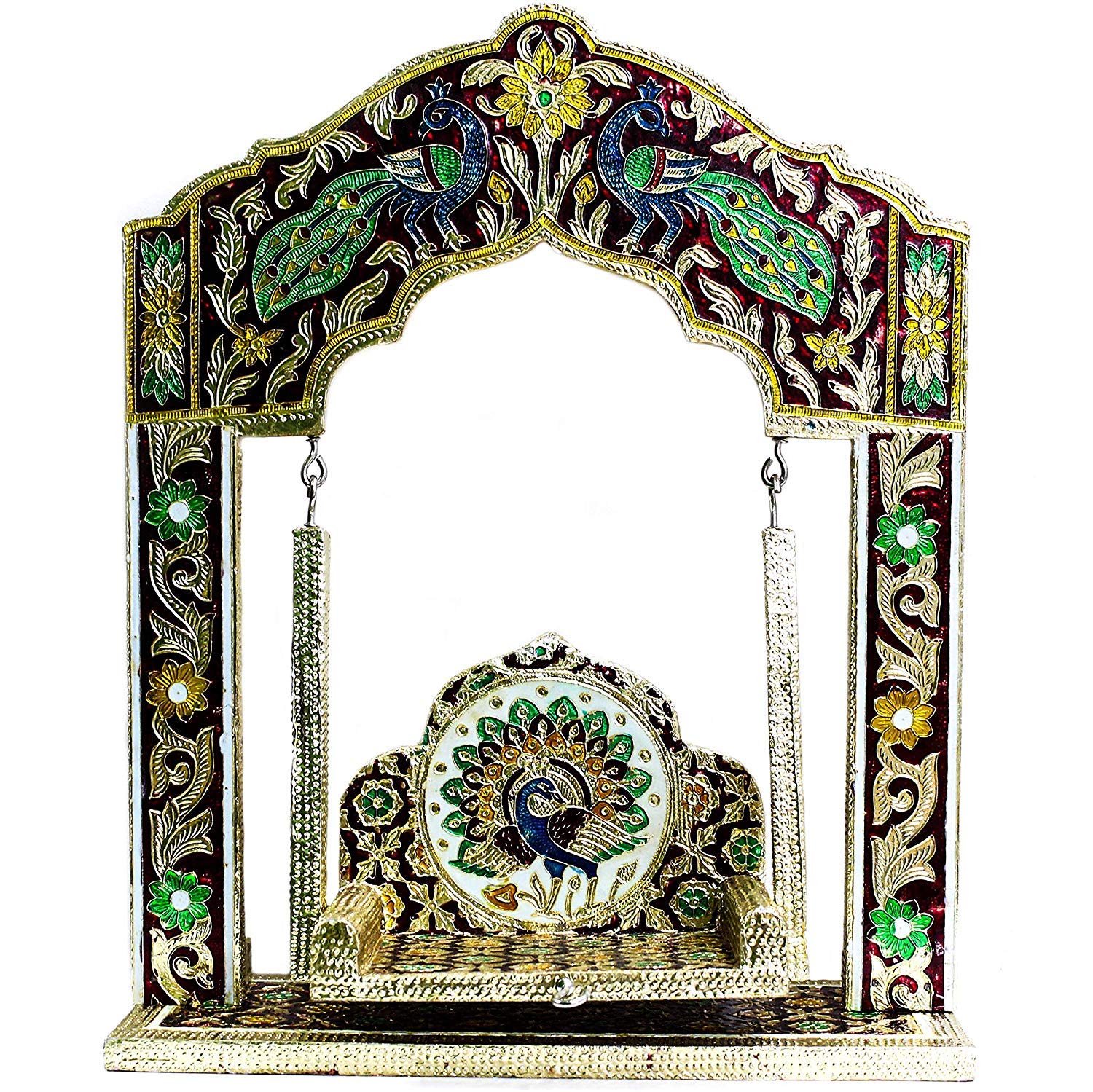 The Holy Mart Krishna Wood Jhula In Golden 30 Cm Jhula For